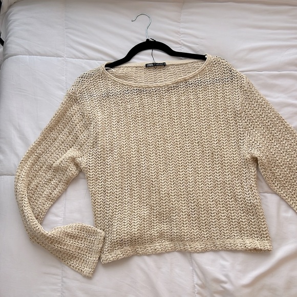 NWOT Zara Crochet Sweater Pullover M - Picture 5 of 5